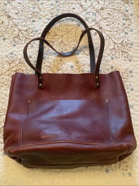 Portland Leather Brown Pebbled Leather Tote